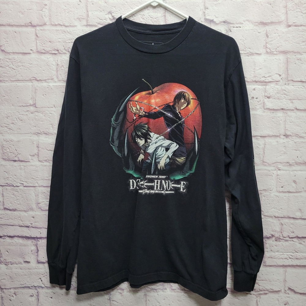 Atsuko‎ Death Note Shonen Jump Long Sleeve Graphic Tee Size M Back Logo Anime